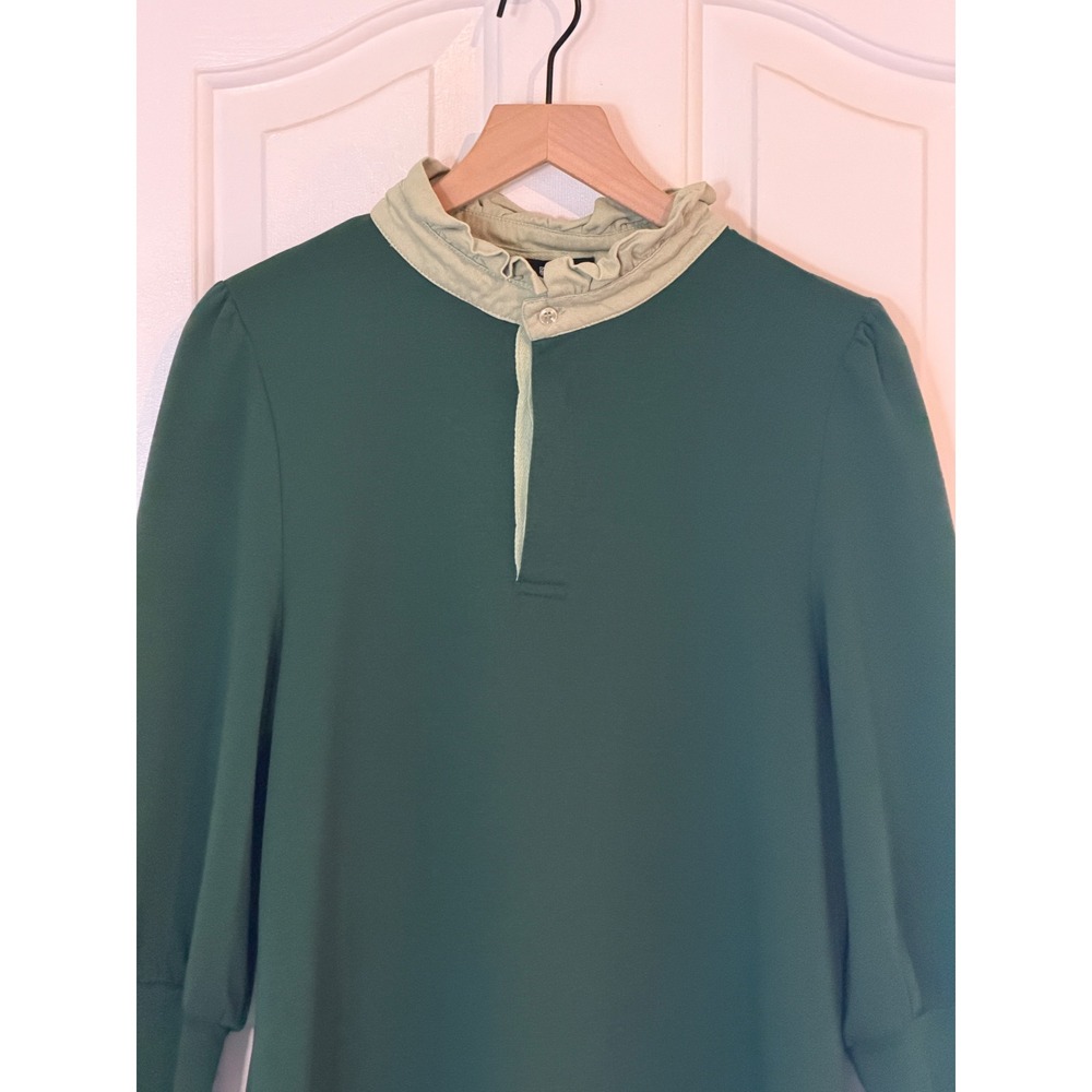 Tuckernuck x Pomander Place | Charlotte Terry Ruffle‎ Neck Dress Green Large - Picture 4 of 10